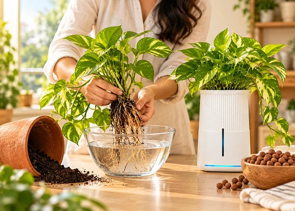 How to Transfer an Indoor Plant from Soil to Soil-Free Growing Media (Step-by-Step Guide)